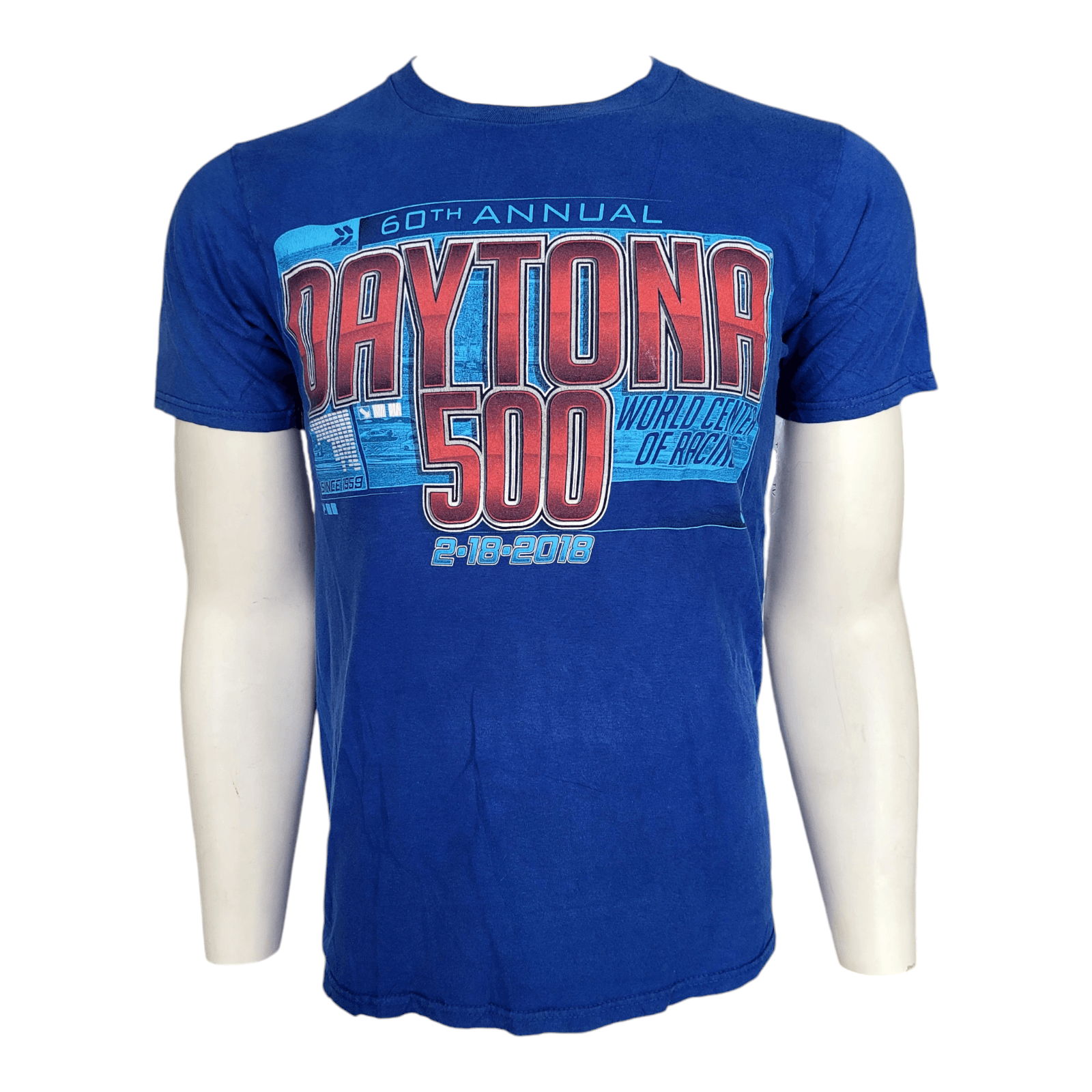 Fanatics Daytona 500 2018 Racing T-Shirt Small NASCAR 60th Annual Blue