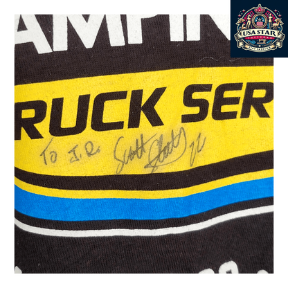 NASCAR Camping World Truck Series T-Shirt M Black Signed by Scott Speed 2013 Racing Collectible - USASTARFASHION