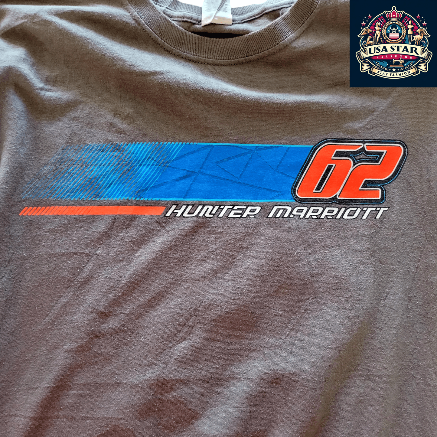 Hunter Marriott Racing T-Shirt For Men | Gildan 100% Cotton | Medium Size | Graphic Design - USASTARFASHION