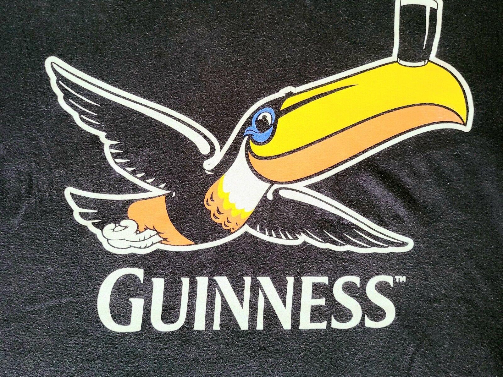 Official Guinness Toucan Logo T-Shirt - Black, Size M-USASTARFASHION