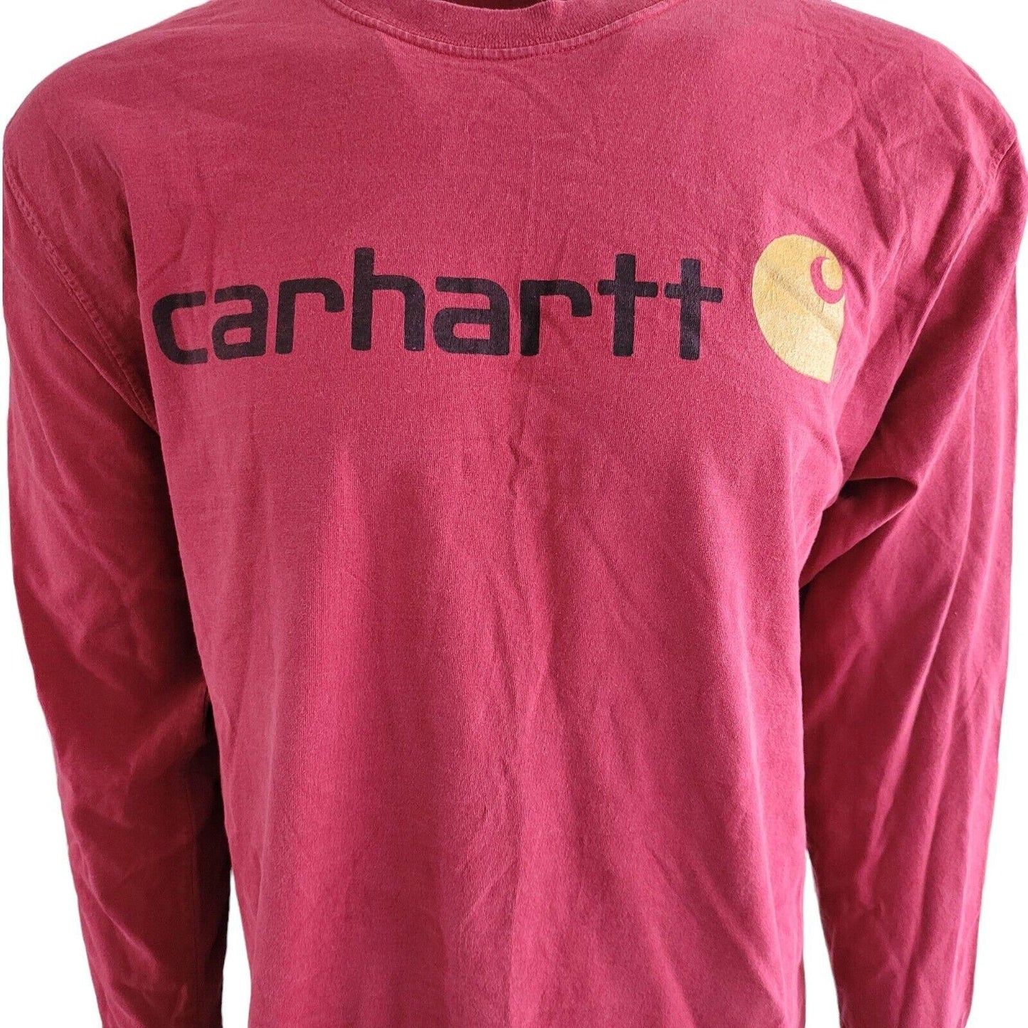 Vintage Carhartt Red Long Sleeve Shirt | 100% Cotton Original Fit L-USASTARFASHION