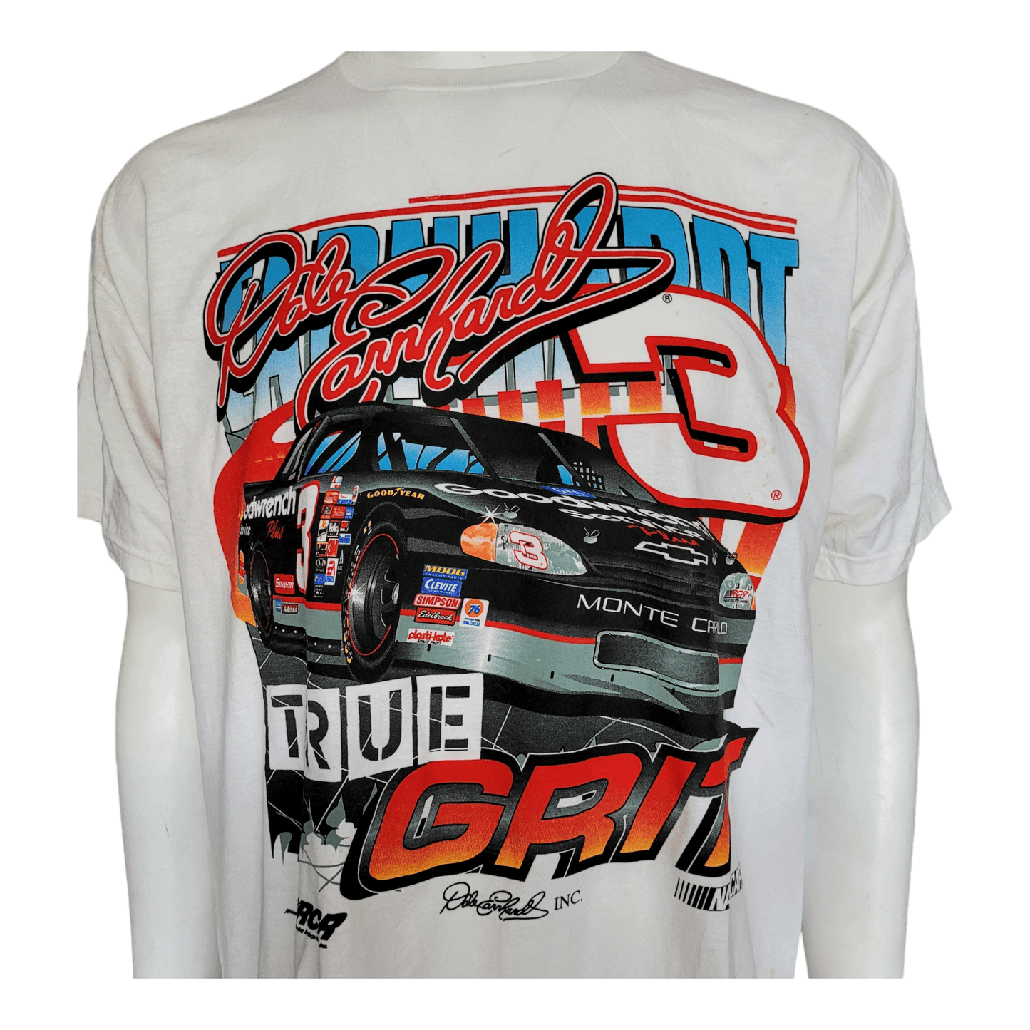 Dale Earnhardt True Grit NASCAR T-Shirt XL White Competitors View Cotton