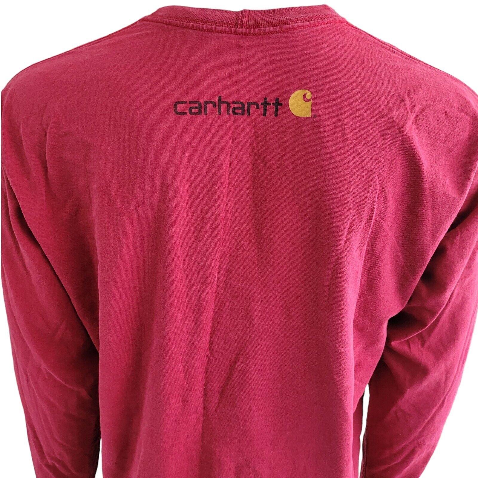 Vintage Carhartt Red Long Sleeve Shirt | 100% Cotton Original Fit L-USASTARFASHION