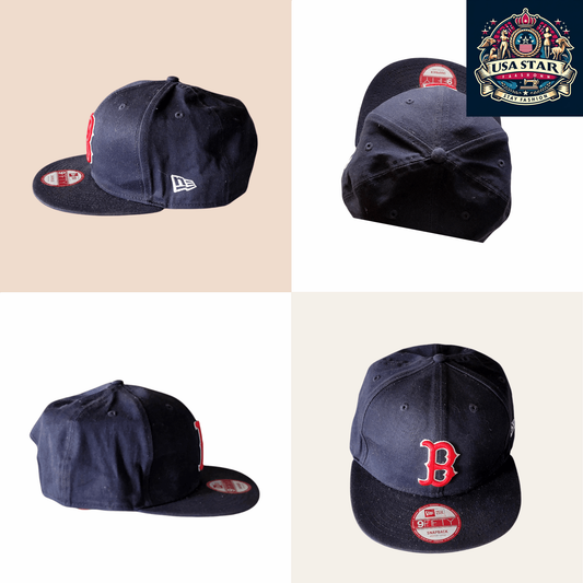 Boston Red Sox Snapback Hat - New Era 9FIFTY - Navy/Red - Adjustable, Durable, Medium-Large - USASTARFASHION