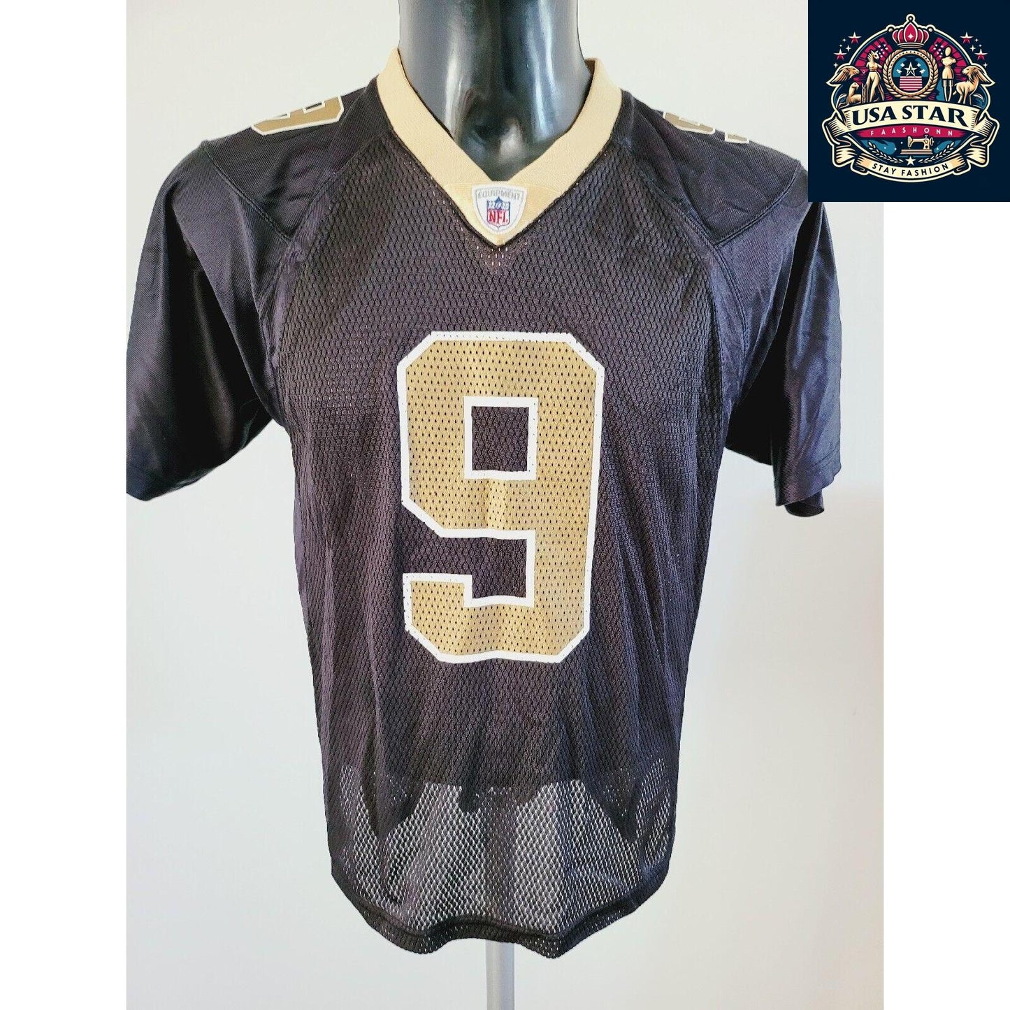 Drew Brees Jersey Youth Large - Vintage Style New Orleans Saints #9 Reebok Shirt in Brown - USASTARFASHION