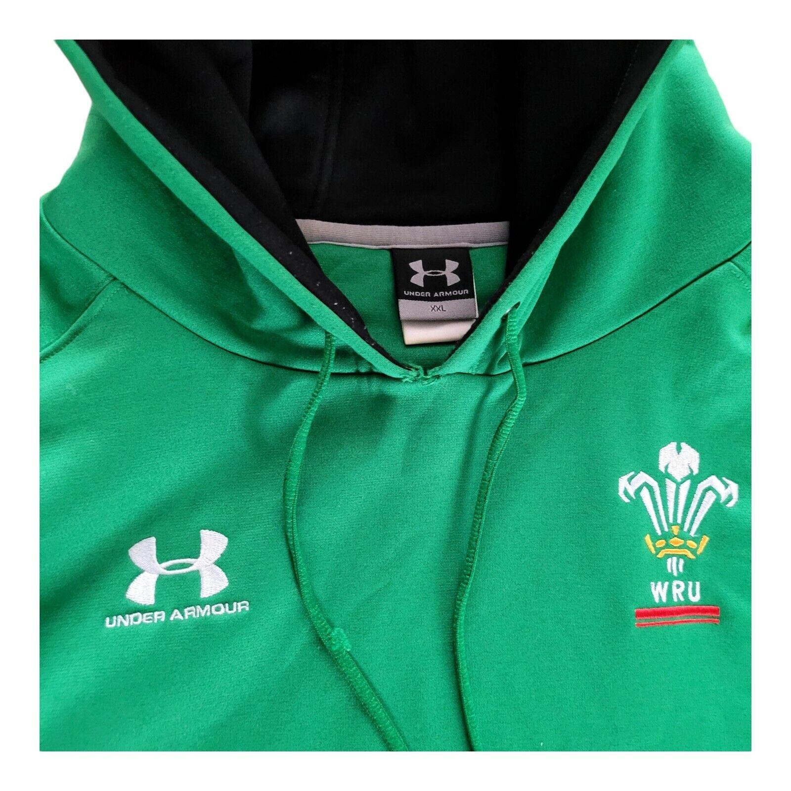 Under Armour Welsh Rugby Union WRU Hoodie Green Pullover Men's Size X-Large