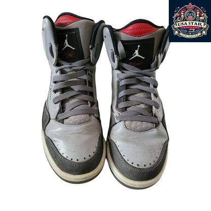 Jordan Flight Leather Grey Basketball Shoes Size 6 UK With Ankle Support And Cushioning - USASTARFASHION