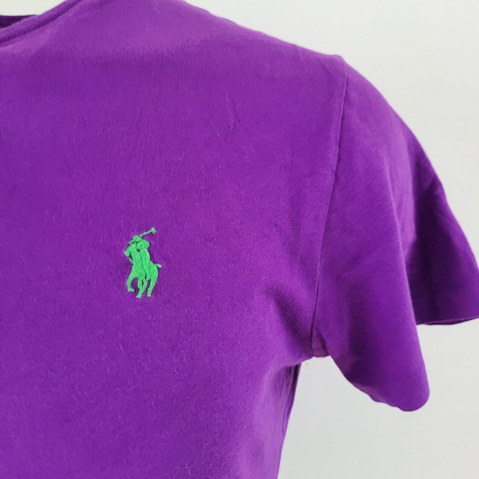 Ralph Lauren Purple Round Neck T-Shirt Men's M | Custom Fit Cotton, 42" Chest, Grade A-USASTARFASHION