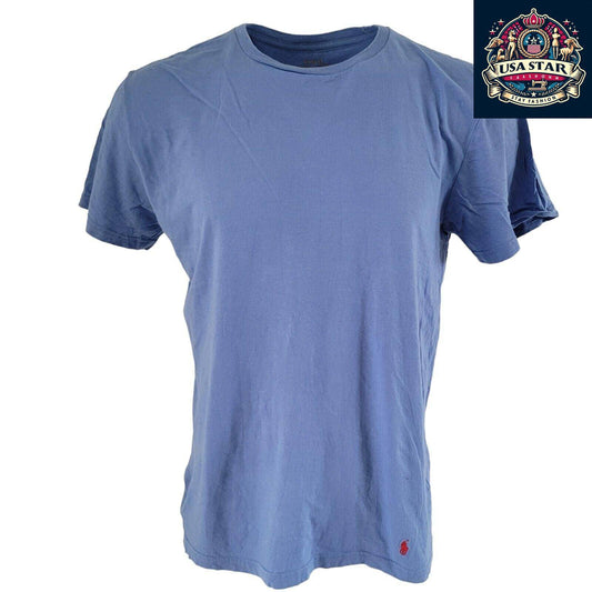 Polo Ralph Lauren T-Shirt Size L - Classic Blue Cotton Crew Neck Tee for Effortless Style - USASTARFASHION