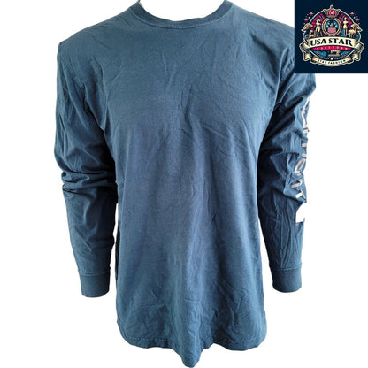 Carhartt Long Sleeve Shirt | Original Fit | 100% Cotton | Durable Blue Shirt in Size L - USASTARFASHION