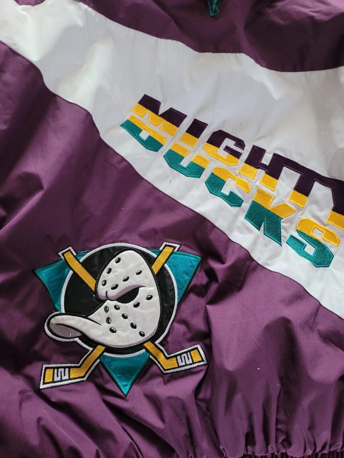 Vintage 90s Anaheim Mighty Ducks XL Puffer Jacket - Authentic NHL Pro Player Insulated-USASTARFASHION