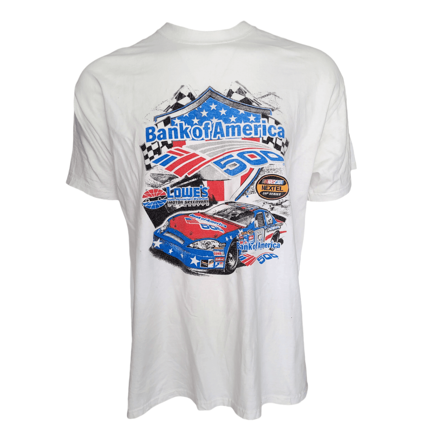 Bank of America 500 NASCAR 2007 T-Shirt XL Hanes White 100% Cotton