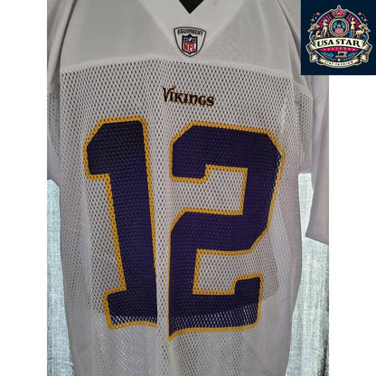 Minnesota Vikings Jersey Adult Large Reebok 12 Percy Harvin, High-Quality Fabric, Authentic Colors - USASTARFASHION