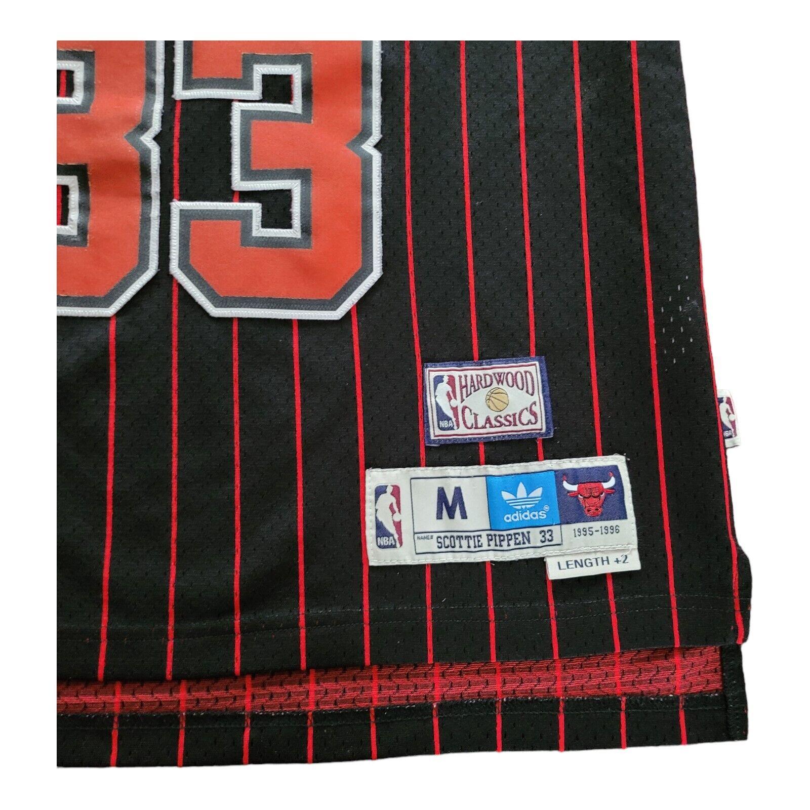 Chicago Bulls Scottie Pippen #33 Black & Red Pinstripe NBA Jersey Size M - BNWT-USASTARFASHION