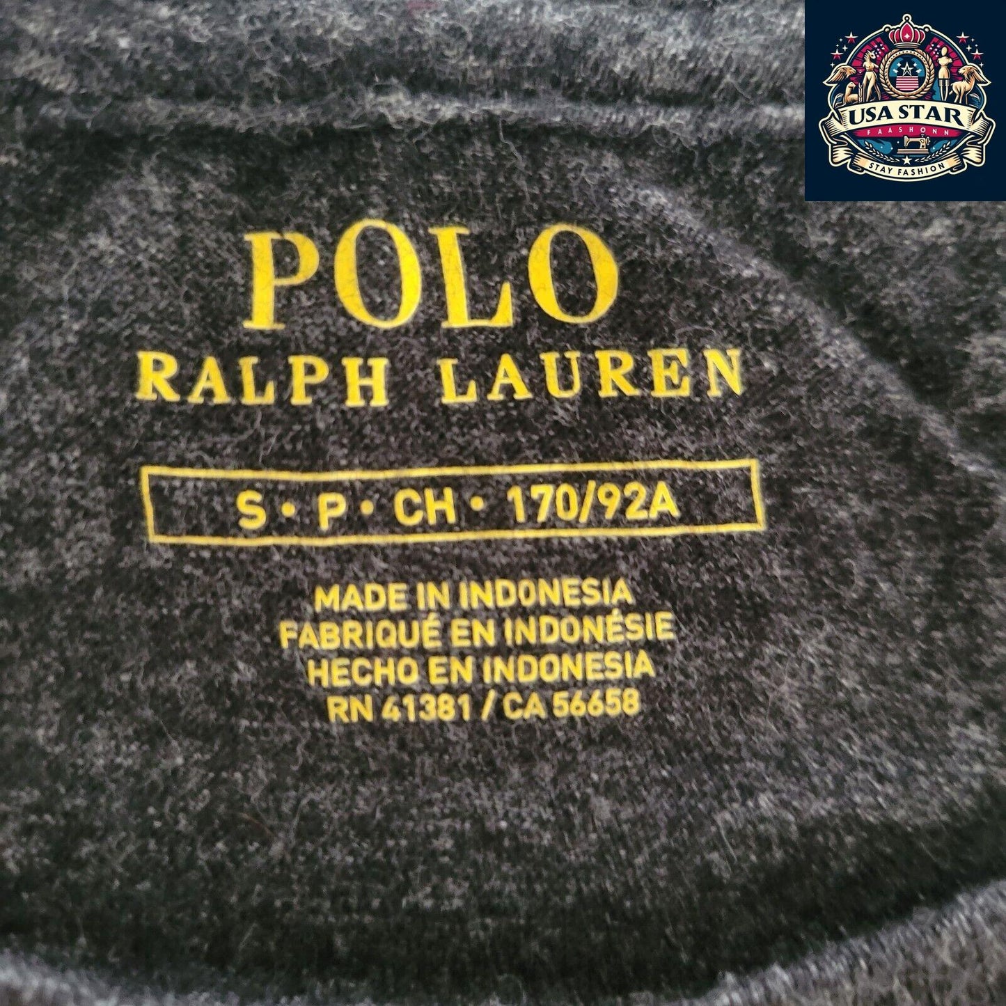 Polo Ralph Lauren Crew Neck T-Shirt Size S, Soft Cotton, Classic Fit, Light Black Color - USASTARFASHION