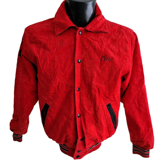 Troy Barrington Soccer 22 Jacket | Versity Red Cotton | Size S-USASTARFASHION