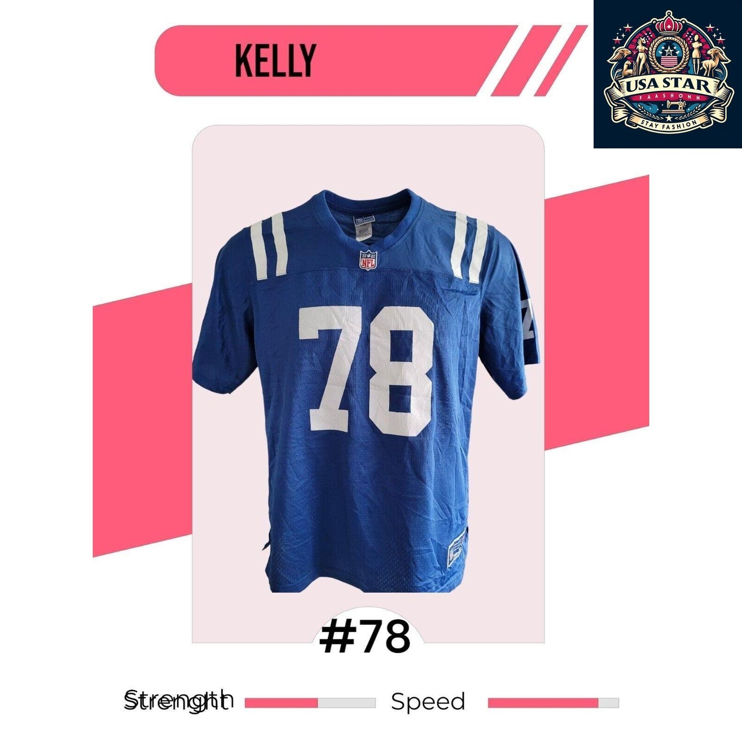 Indianapolis Colts Women's Jersey XL Kelly #78 - Official NFL Merchandise, Stylish & Comfortable Fit - USASTARFASHION