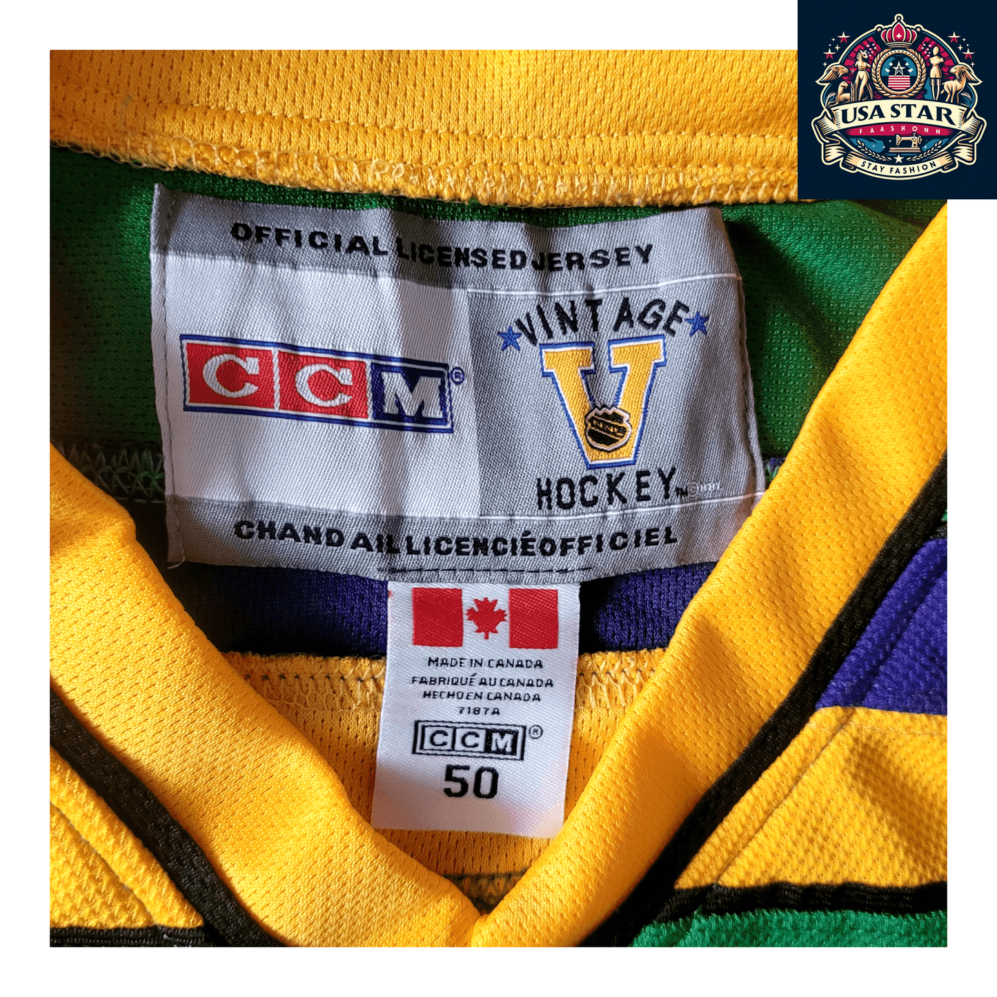 Vintage CCM Ducks Hockey Jersey Men's XL, Classic Ducks Design, Premium Quality Fabric - USASTARFASHION