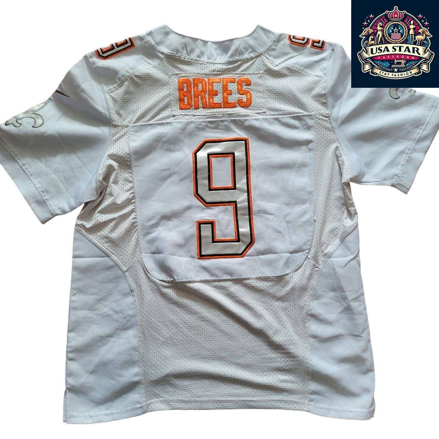 New Orleans Saints Jersey Drew Brees #9 Nike NFL Pro Bowl - Comfortable, Durable, Men's Large - USASTARFASHION