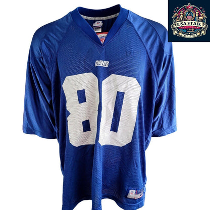 NFL New York Giants Reebok Jeremy Shockey #80 Jersey 2XL - Vintage Retro Blue with White Accents - USASTARFASHION