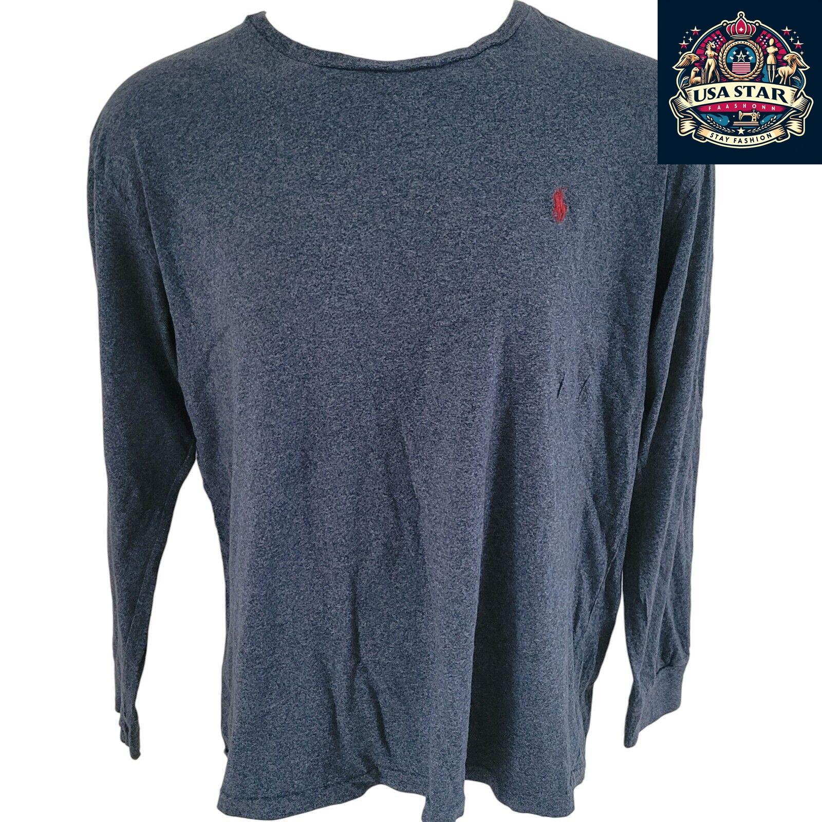 Polo Ralph Lauren Dark Blue Cotton Sweatshirt L - Unisex, Regular Fit, Durable, Timeless Style - USASTARFASHION