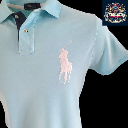 Polo Ralph Lauren Big Pony Shirt M, 100% Cotton, Custom Fit, Iconic Logo, Versatile Style - USASTARFASHION