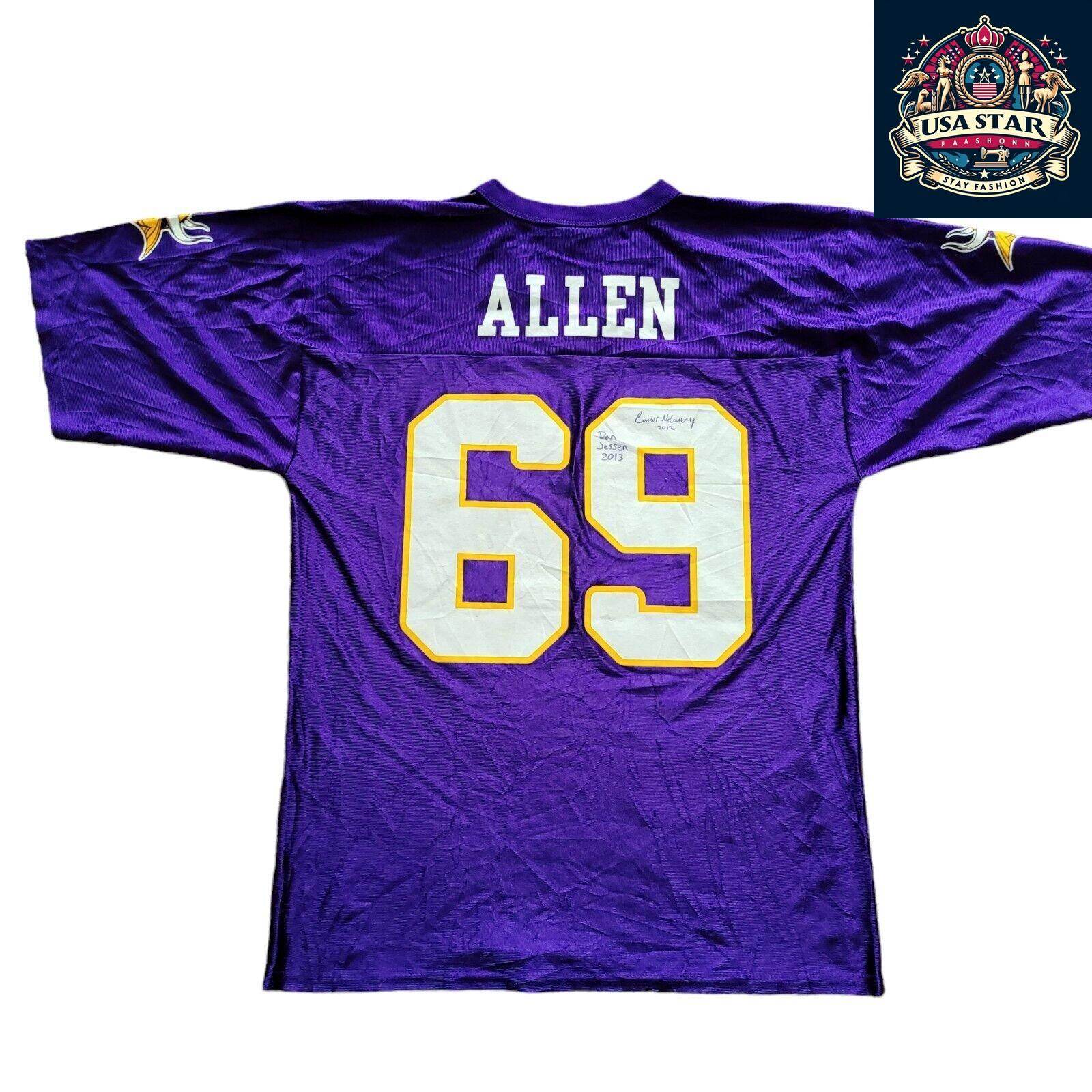 Signed Minnesota Vikings Jersey #69 Jared Allen - Men's Large, Authentic Collectible with Autographs - USASTARFASHION