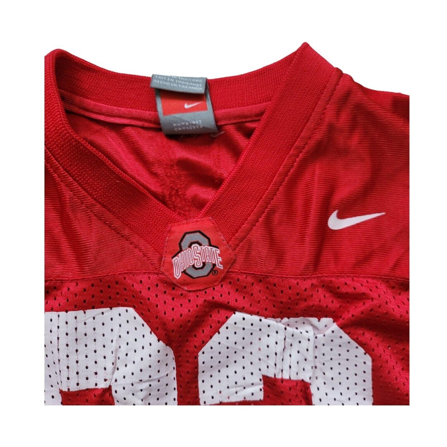 Nike Ohio State Buckeyes #33 Red Distress Football Jersey - Youth Size 7 - Authentic Design-USASTARFASHION