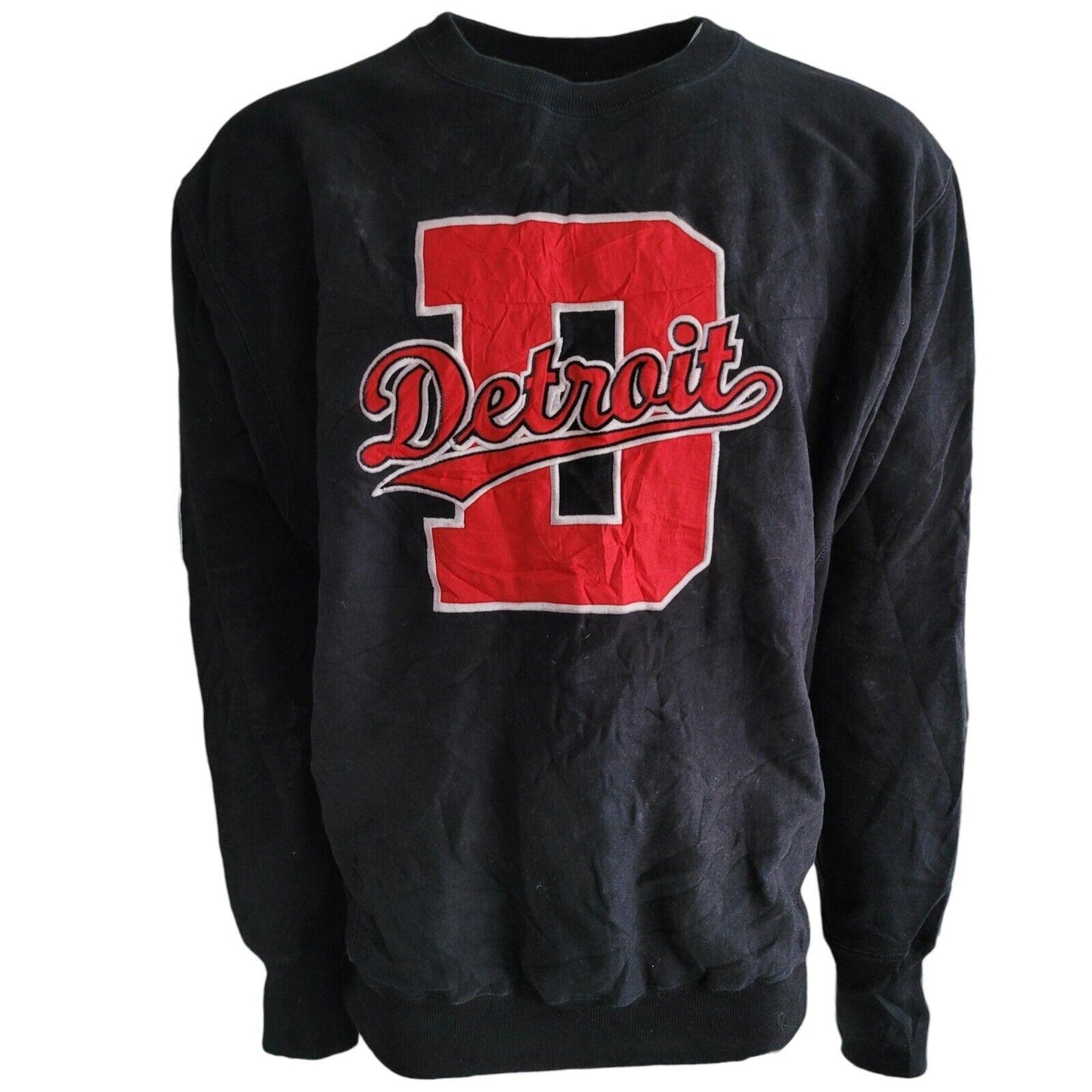 Vintage Steve and Barry's "THE D" Detroit Black Sweatshirt XL 80% Cotton - Size: XL - 27" P2P - 29" Length-USASTARFASHION