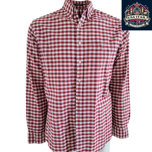 Gant Oxford Gingham Shirt Regular Fit SzL 41/42 - Breathable Fabric, Classic Style, Vintage Condition - USASTARFASHION