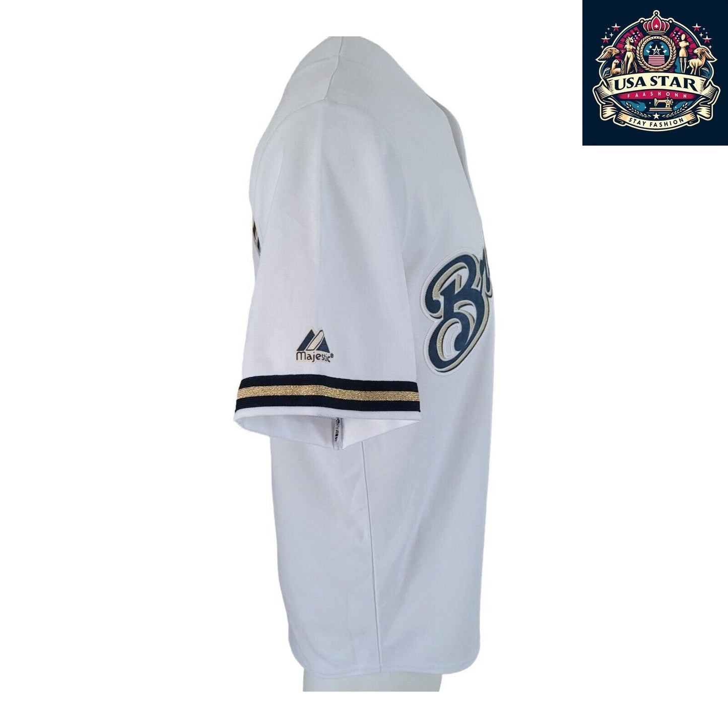 Vintage Majestic Milwaukee Brewers Jersey #28 Fielder Sz M - Authentic Collectible Sports Apparel - USASTARFASHION