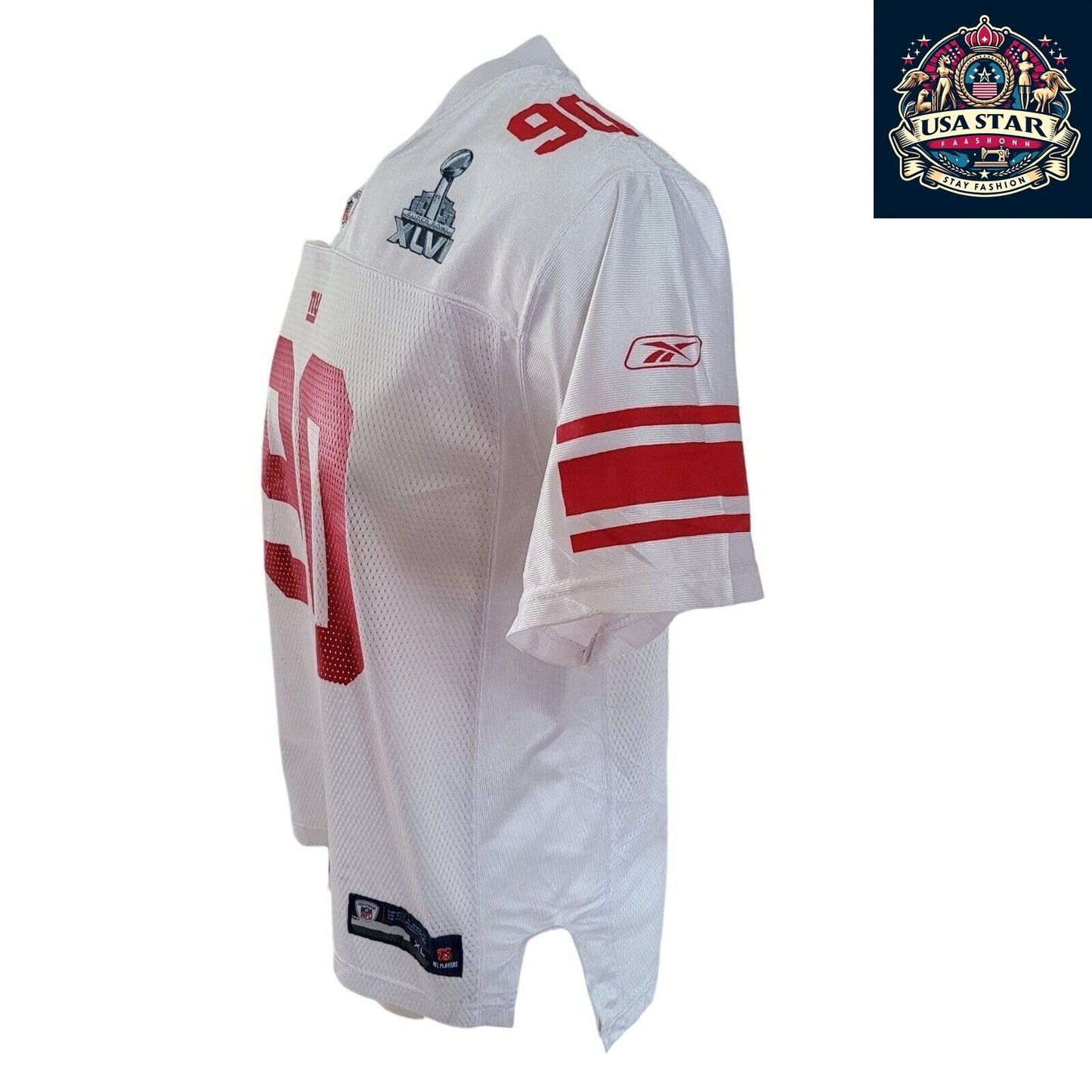 Reebok New York Giants Jersey Jason Pierre-Paul #90 Youth NFL Comfort Fit Authentic Design - USASTARFASHION