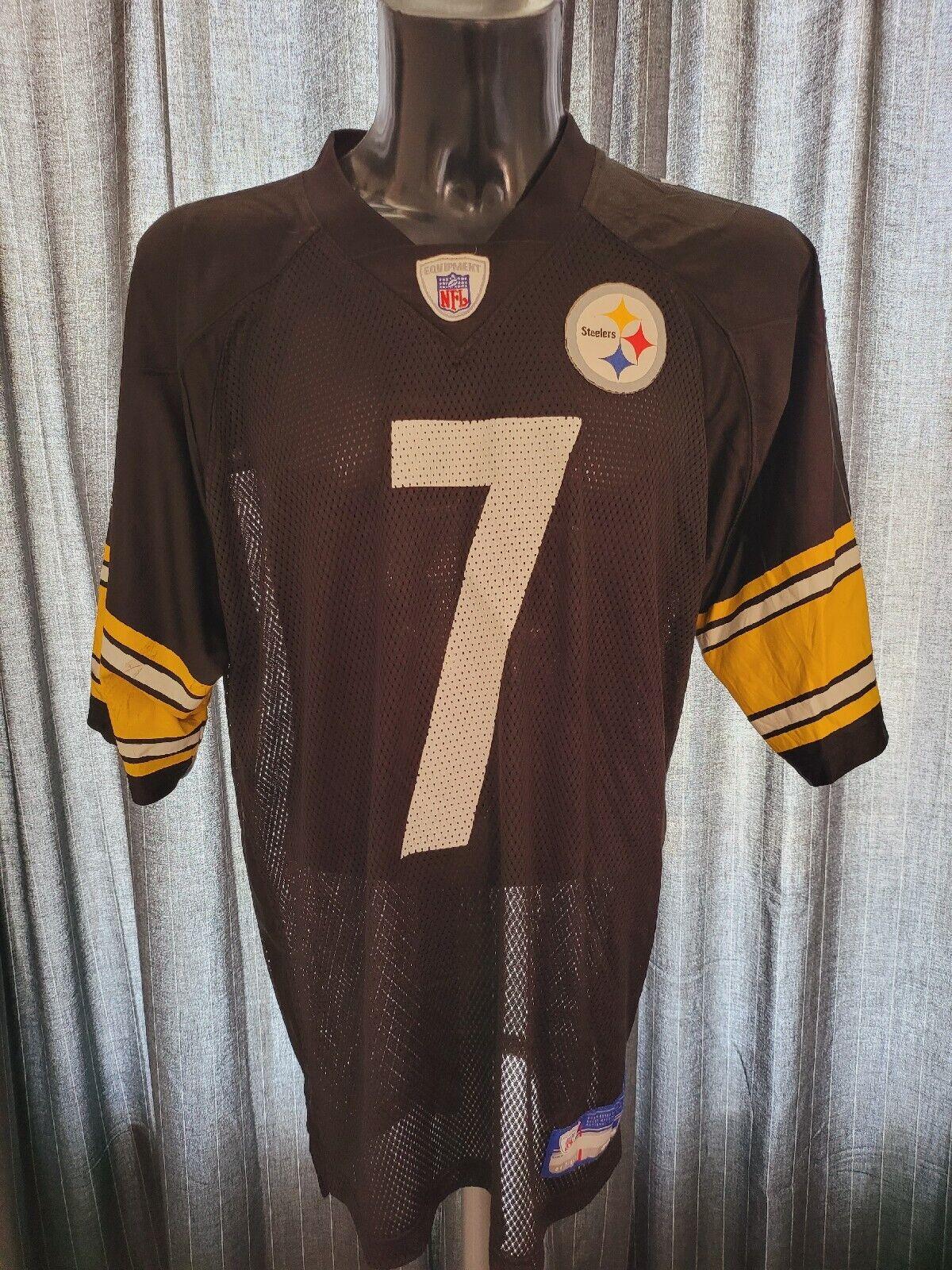 Pittsburgh Steelers #7 Ben Roethlisberger Jersey - Size L Official Reebok Men's NFL Uniform-USASTARFASHION