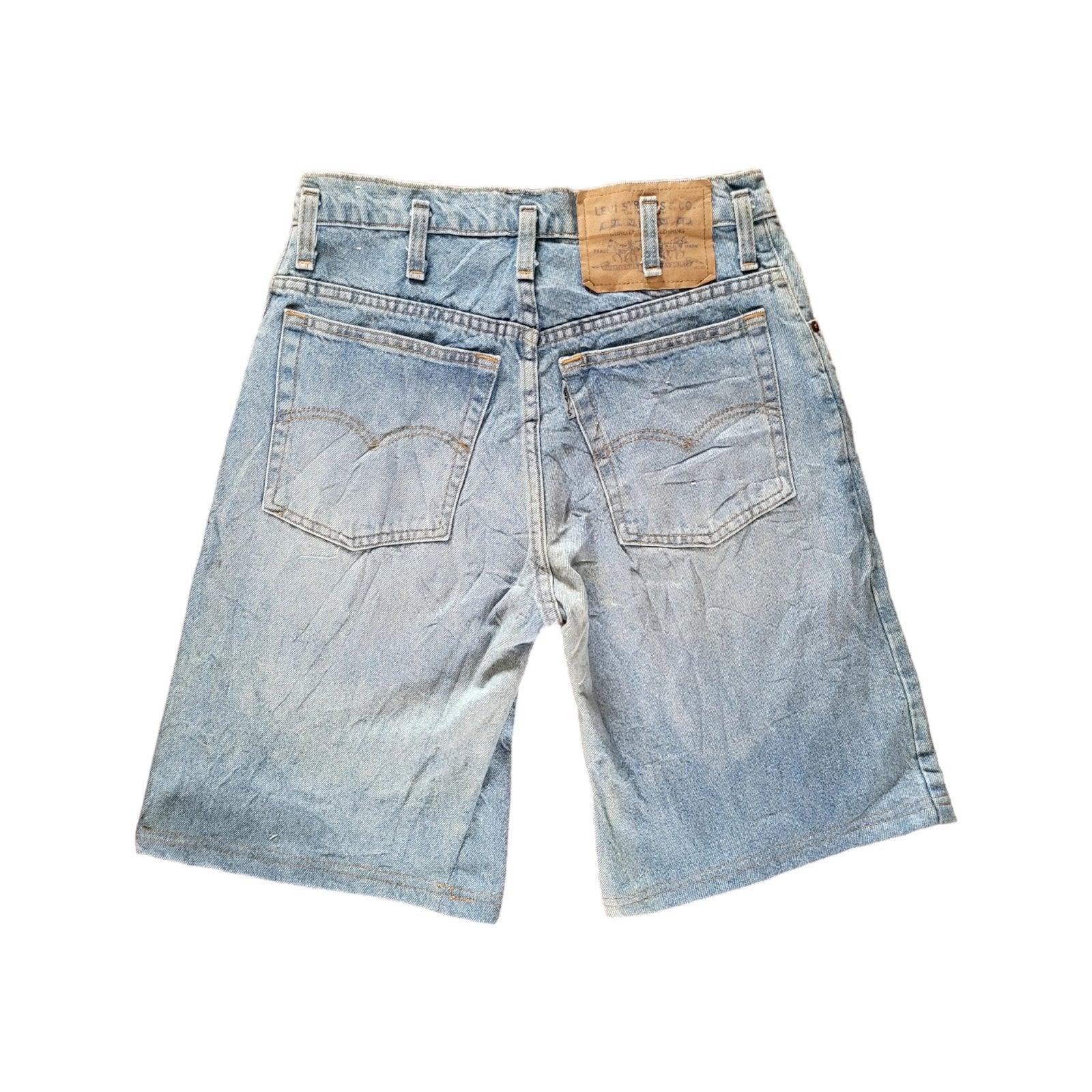 Levi's Size S Light Blue Denim Shorts Distressed Look-USASTARFASHION