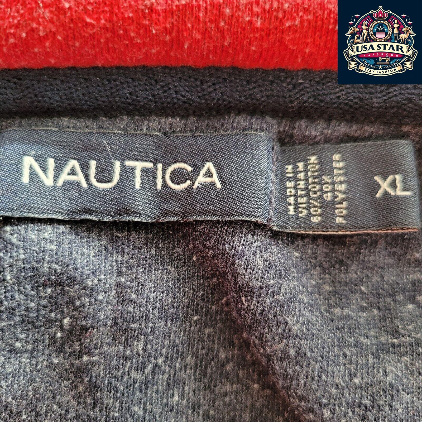 Vintage Nautica Sweatshirt 1/4 Zip, Size XL, Cozy Lightweight Design, Good Condition - USASTARFASHION