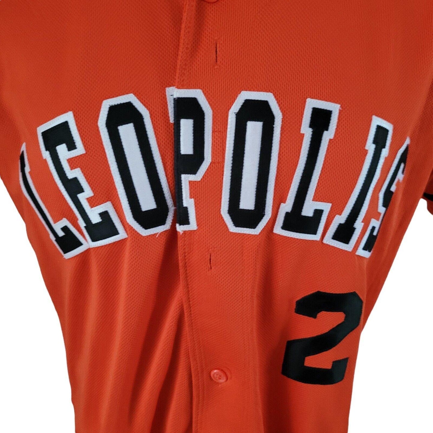 Orange Leopolis#2 Baseball Jersey Men's Large - Vibrant Orange Color, Comfortable & Durable-USASTARFASHION