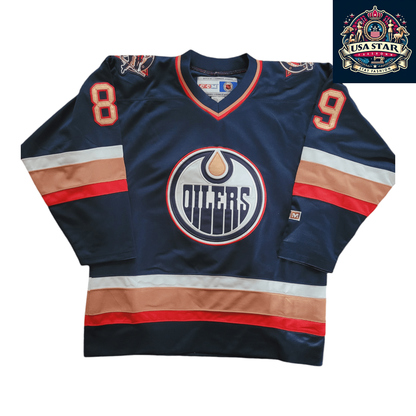 Edmonton Oilers Jersey Mike Comrie CCM #89 Adult Medium Lightweight Air-Knit Fabric - USASTARFASHION