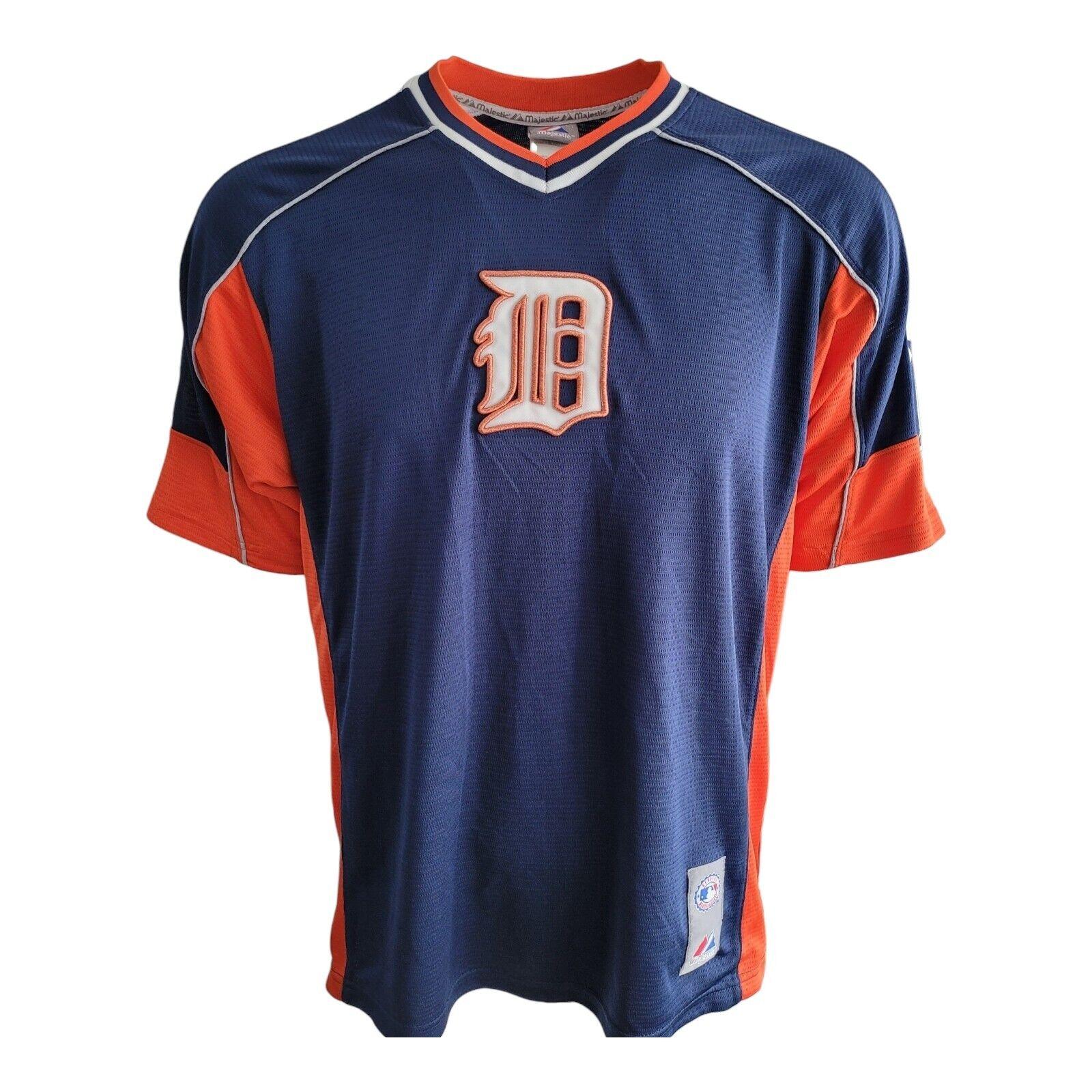 MLB Authentic Majestic Detroit Tigers Baseball Jersey - Size M - Navy/Orange - Genuine MLB Collection-USASTARFASHION