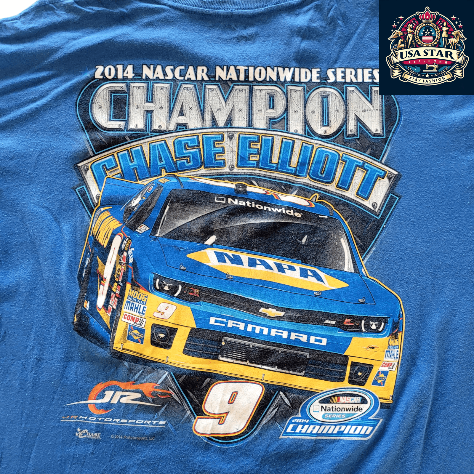 Chase Authentics NASCAR Chase Elliott T-Shirt XL Black Cotton 2014 Nationwide Champion Apparel USASTARFASHION