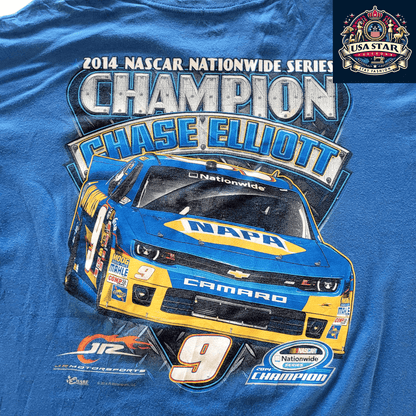 Chase Authentics NASCAR Chase Elliott T-Shirt XL Black Cotton 2014 Nationwide Champion Apparel - USASTARFASHION