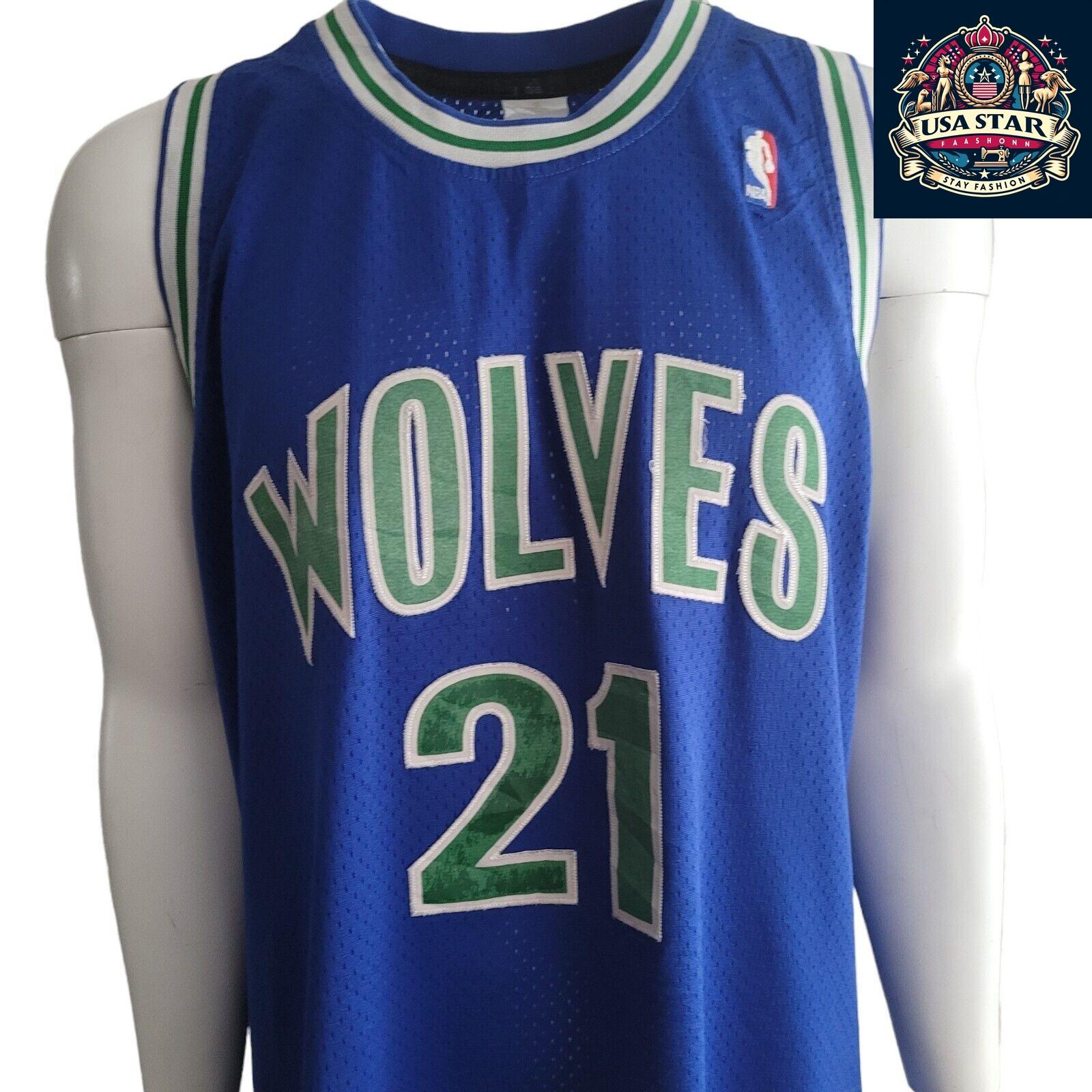 Kevin Garnett #21 Minnesota Timberwolves Jersey Sz L 1996 Hardwood Classics by Adidas - USASTARFASHION