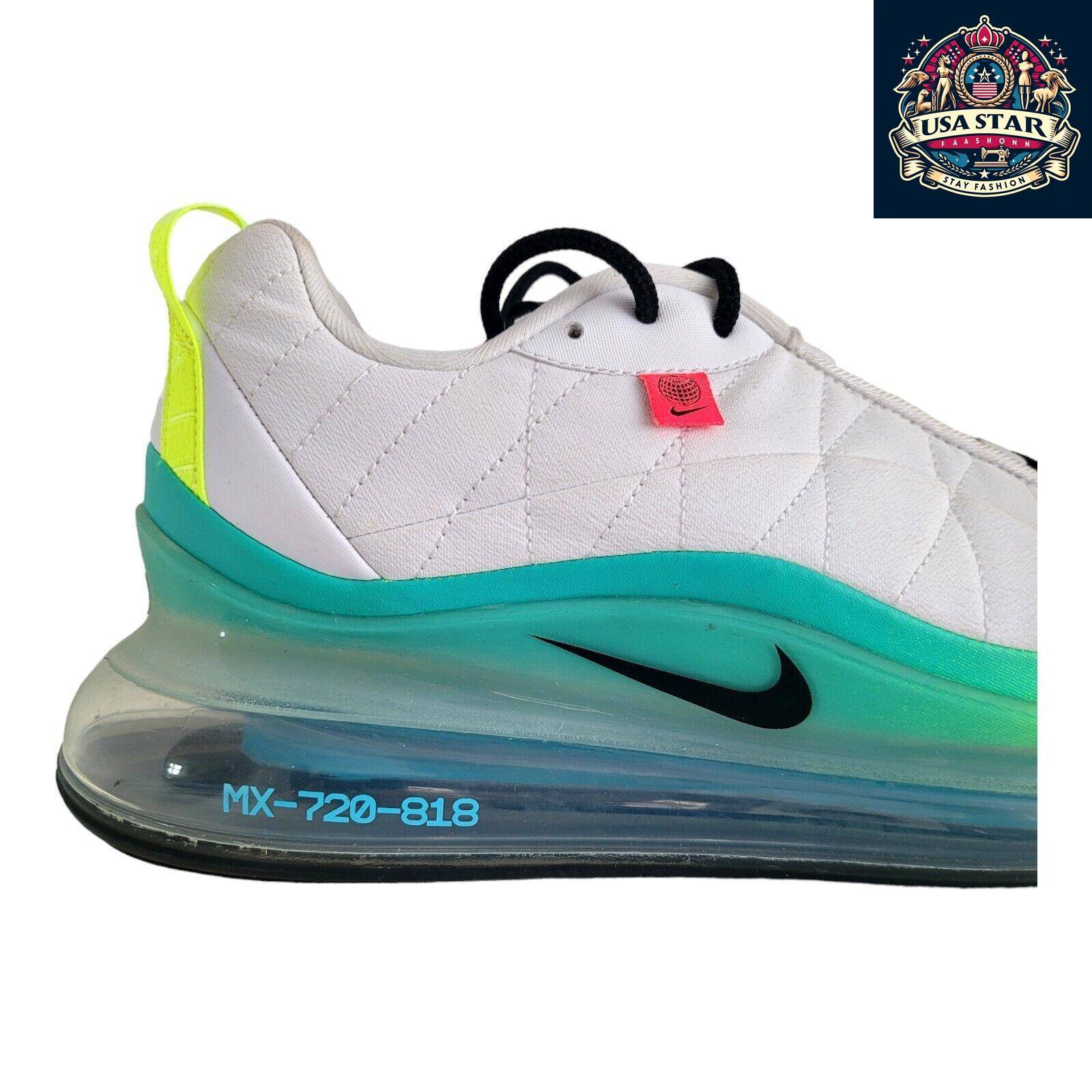 Nike MX 720 Air Max Shoes Unisex White Lime Green Size 10 UK With Air Cushioning & Breathable Design USASTARFASHION