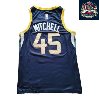 Nike Utah Jazz Jersey Donovan Mitchell #45 Men's Medium Blue Swingman - NBA Authentic Style - USASTARFASHION