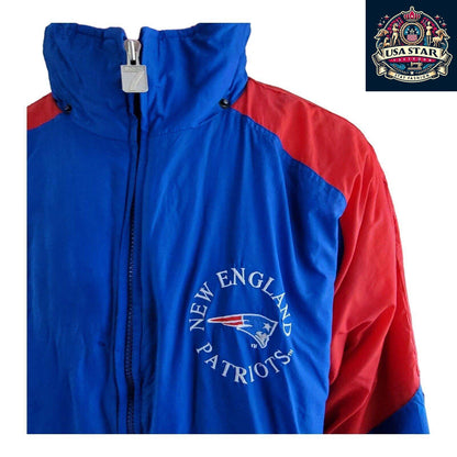 New England Patriots Jacket XL - Full-Zip Durable Nylon, Iconic Team Logo, Comfortable Fit - USASTARFASHION