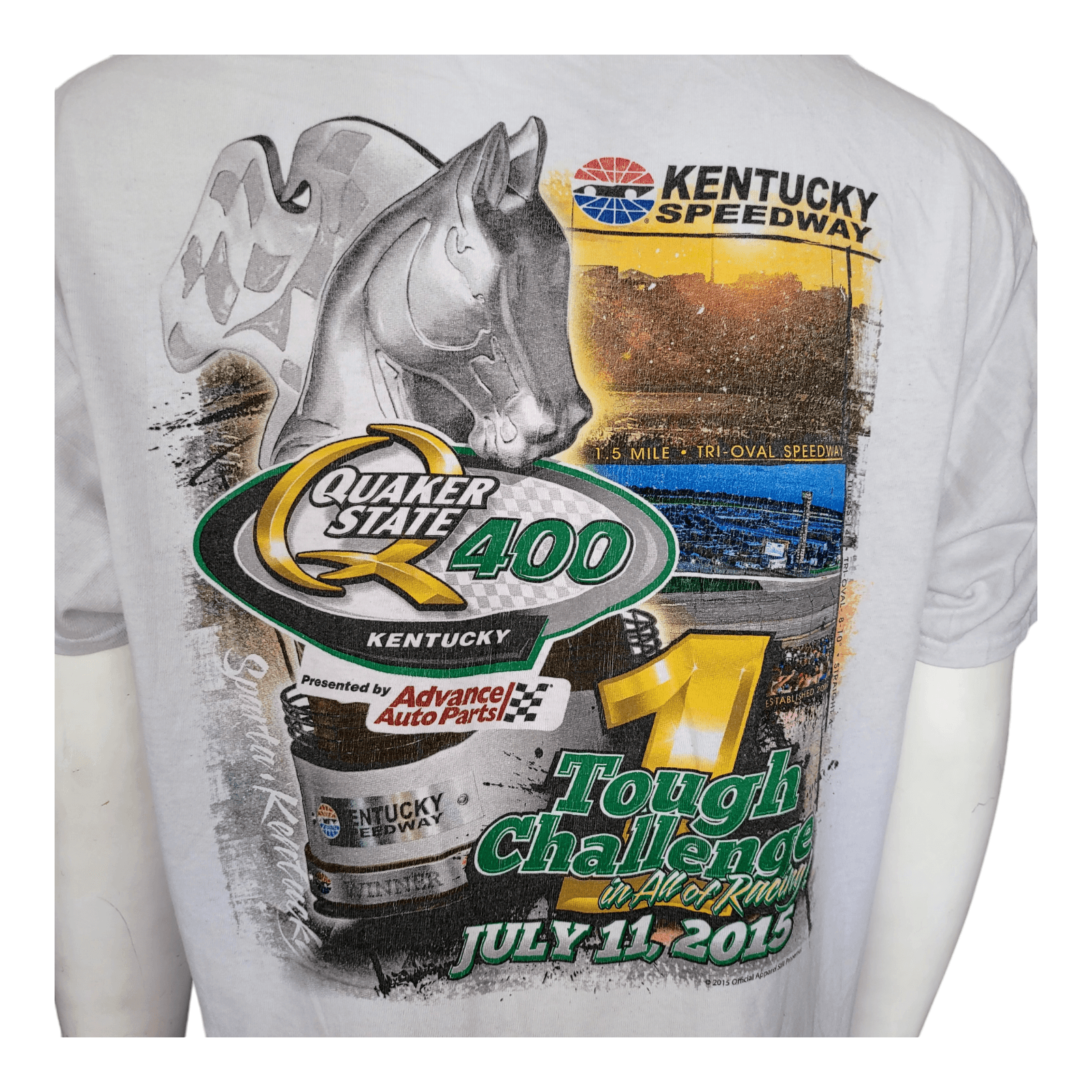 2015 Quaker State 400 Kentucky Speedway NASCAR T-Shirt XL #46 Advance Auto Parts