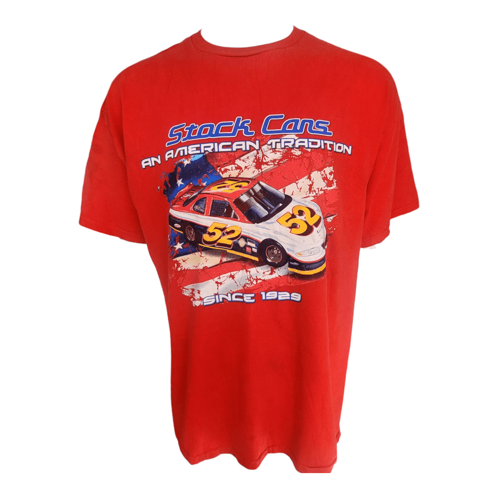 Vintage NASCAR Stock Cars Racing T-Shirt - Red - 2XL - 100% Cotton - Made in USA