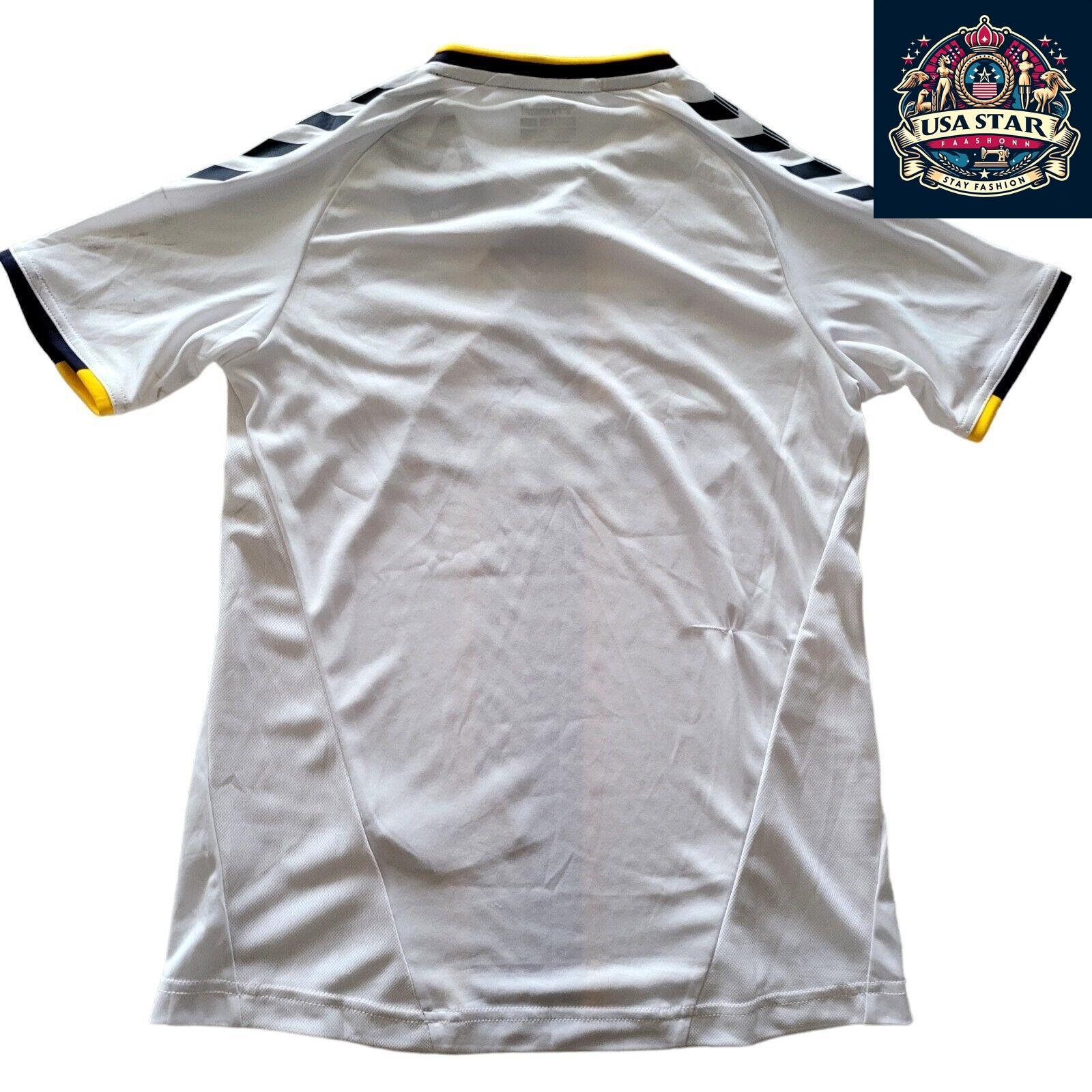 Hummel Everton Third SS Jersey Youth XXL White with Black & Yellow Accents, Moisture-Wicking - USASTARFASHION