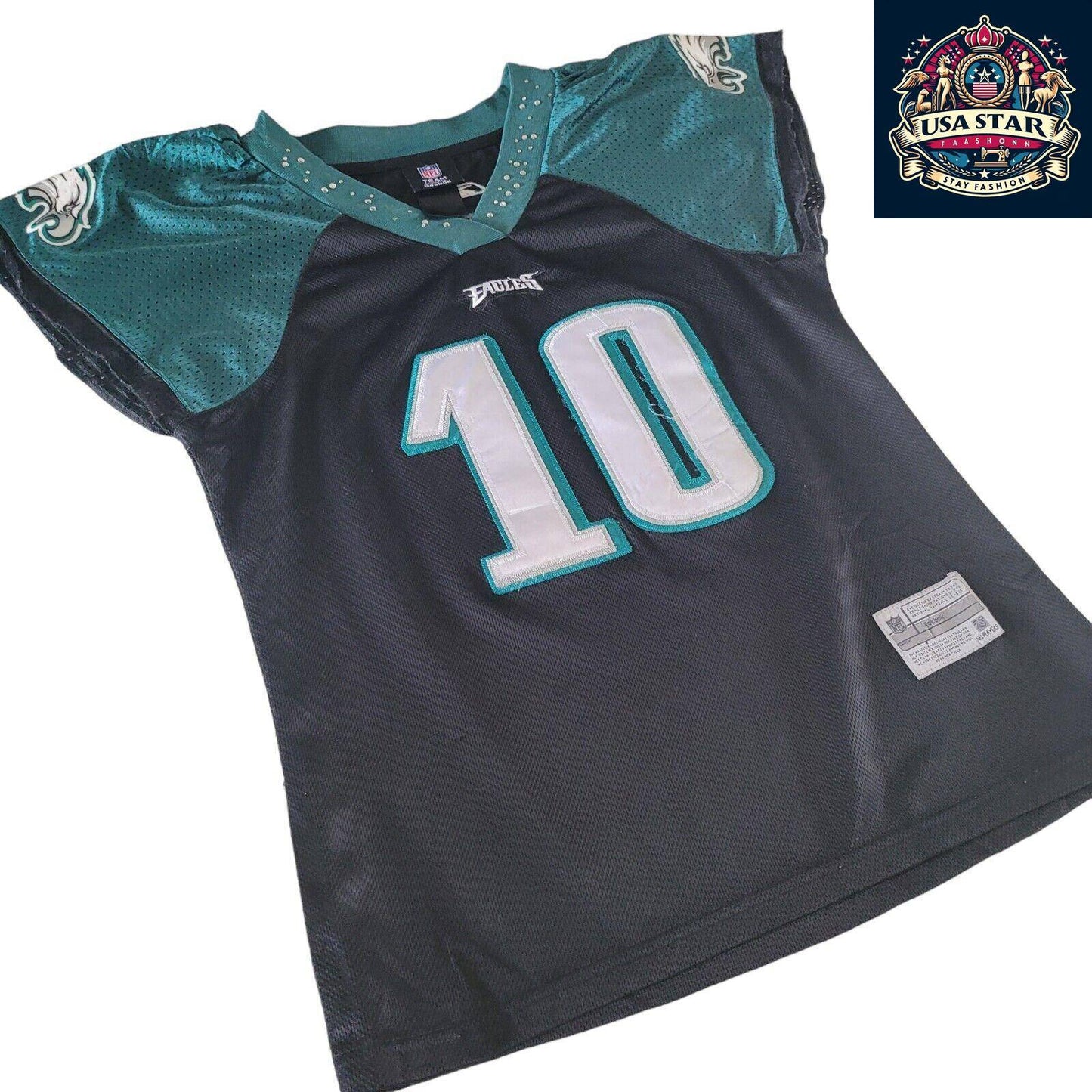 Philadelphia Eagles Jersey Women Reebok Jackson 10 – Official NFL Merchandise Size Small - USASTARFASHION