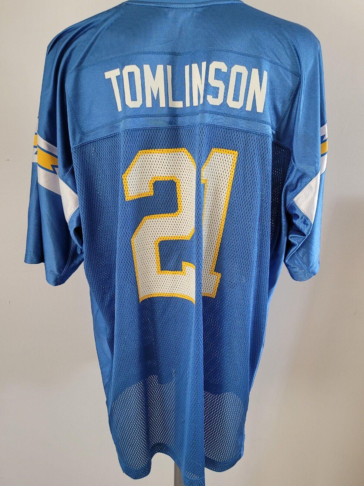 Reebok NFL San Diego Chargers Tomlinson #21 Jersey Shirt, Size 2XL-USASTARFASHION