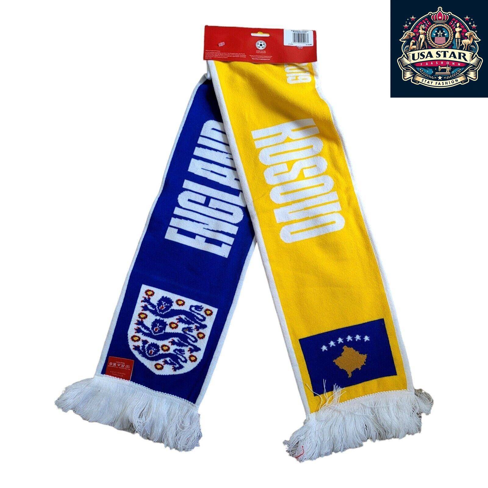 2019 England FA vs Kosovo Official Matchday Friendship Scarf - Soft, Durable, Collector's Item USASTARFASHION